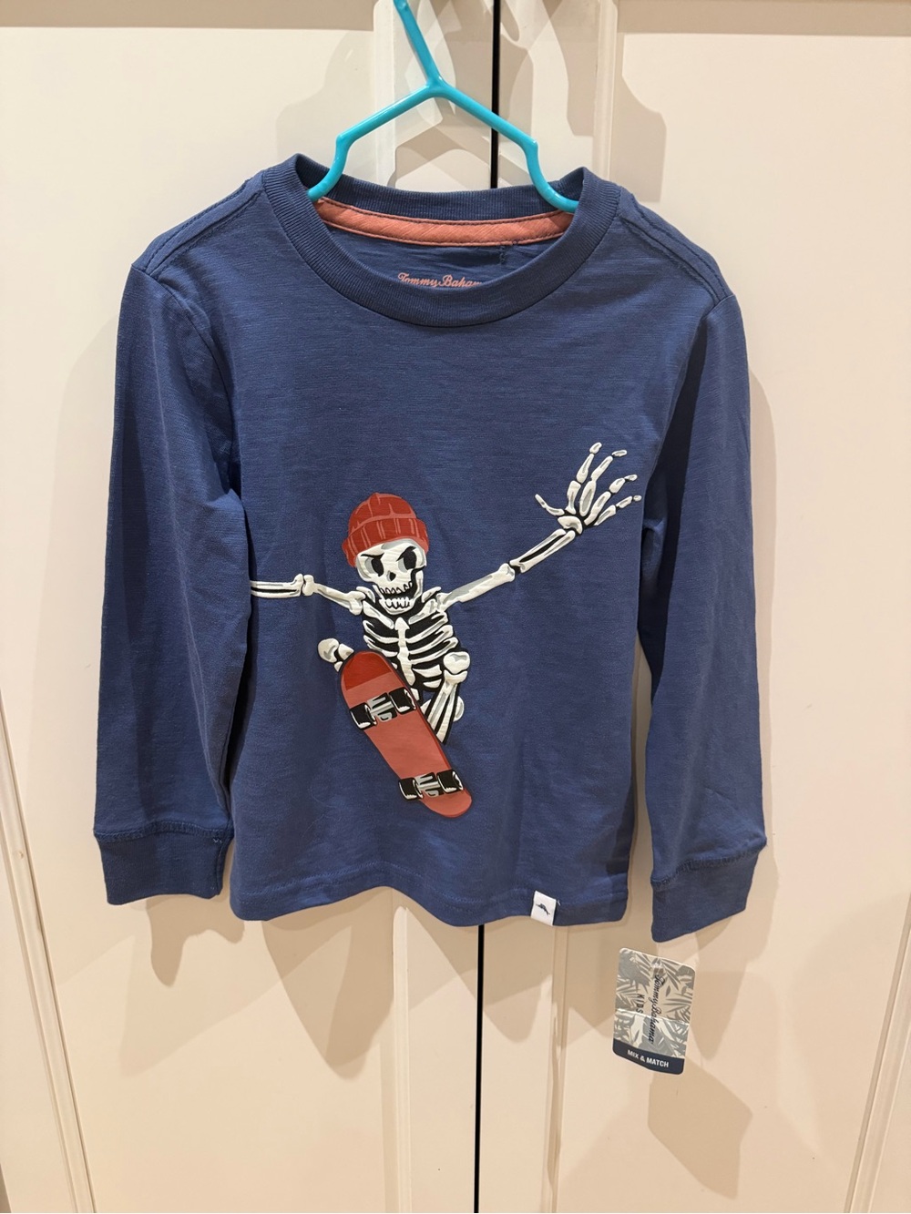 Tommy Bahama 4t Kids Navy Long-Sleeve Skeleton Skate Shirt